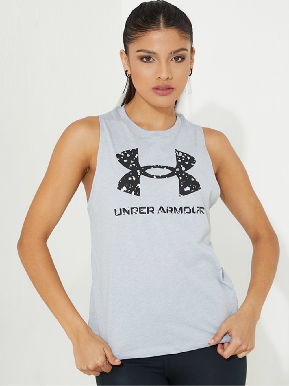 Under Armour Women’s Large Gray Loose Fit Graphic Muscle Tank Top Sleeveless